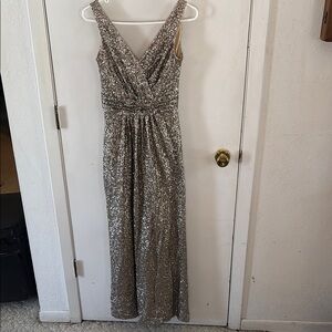 Sorella Vita metallic bronze sequin prom bridesmaid  long dress Size 10